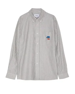 Palmes Deuce Oxford Shirt Charcoal Stripe