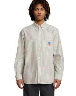 Palmes Deuce Oxford Shirt Charcoal Stripe