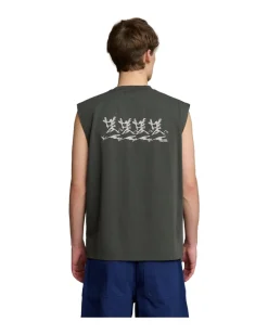 Palmes Rhythm Sleeveless T-Shirt Charcoal