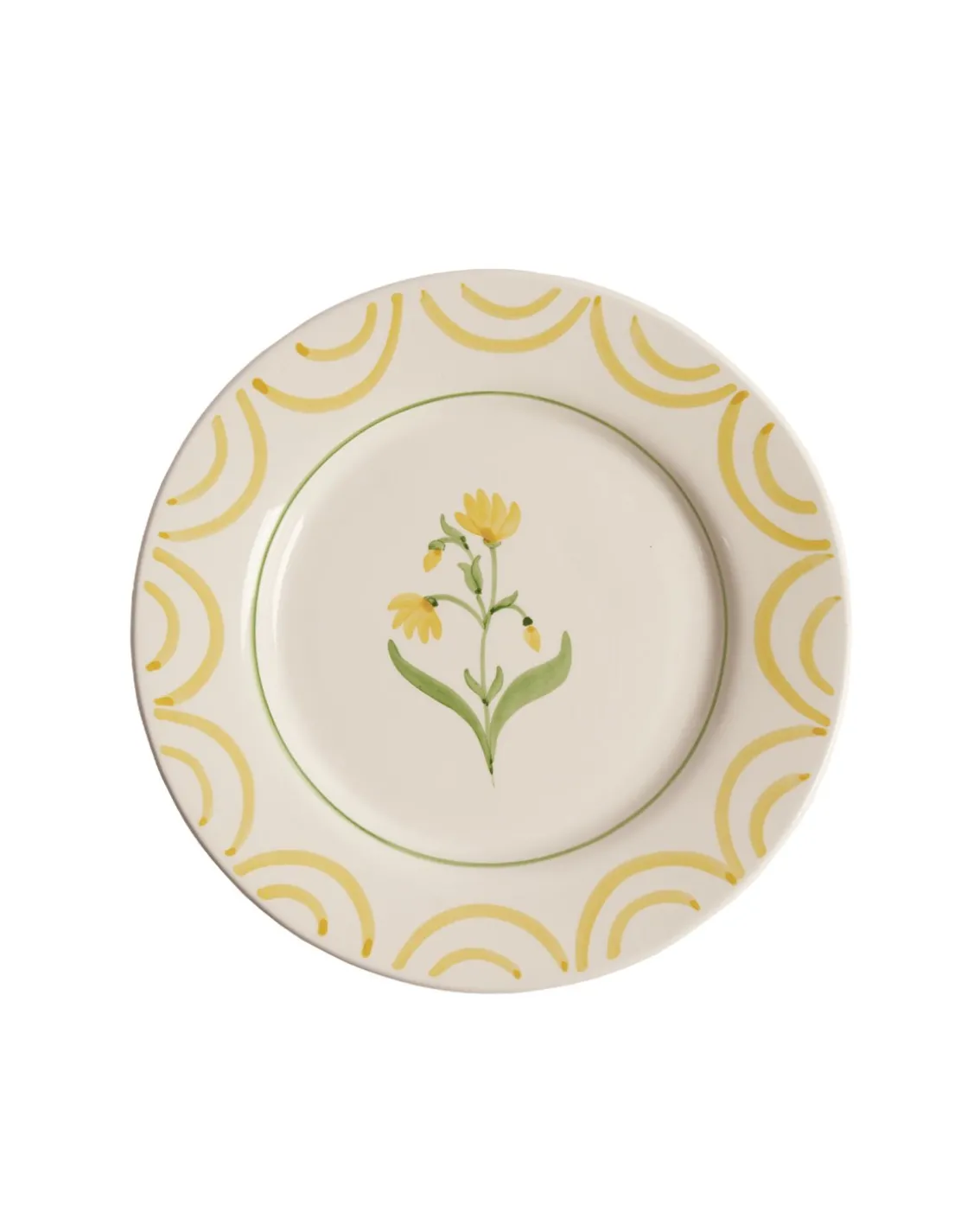 Pick a Poppy Cottage Flower Dinner Plate Yellow