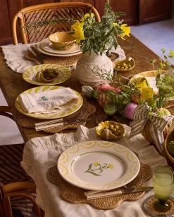 Pick a Poppy Cottage Flower Dinner Plate Yellow