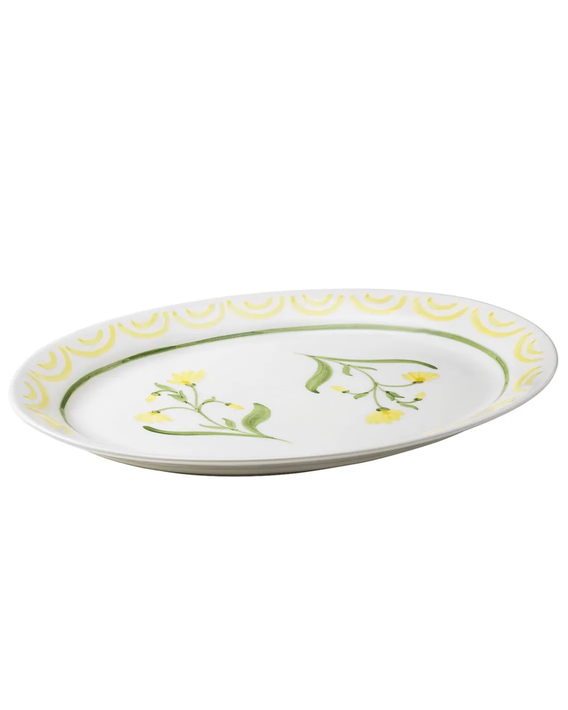 Pick a Poppy Cottage Flower Serving Plate Yellow