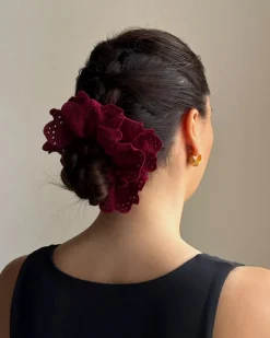 Pico Lace Scrunchie Wine
