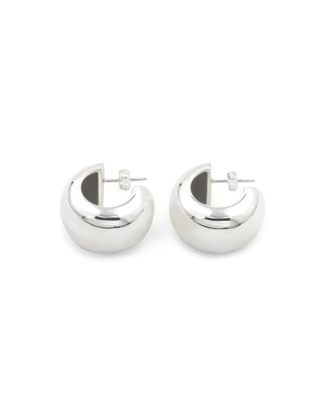 Ragbag Drop Wide Hoops Silver