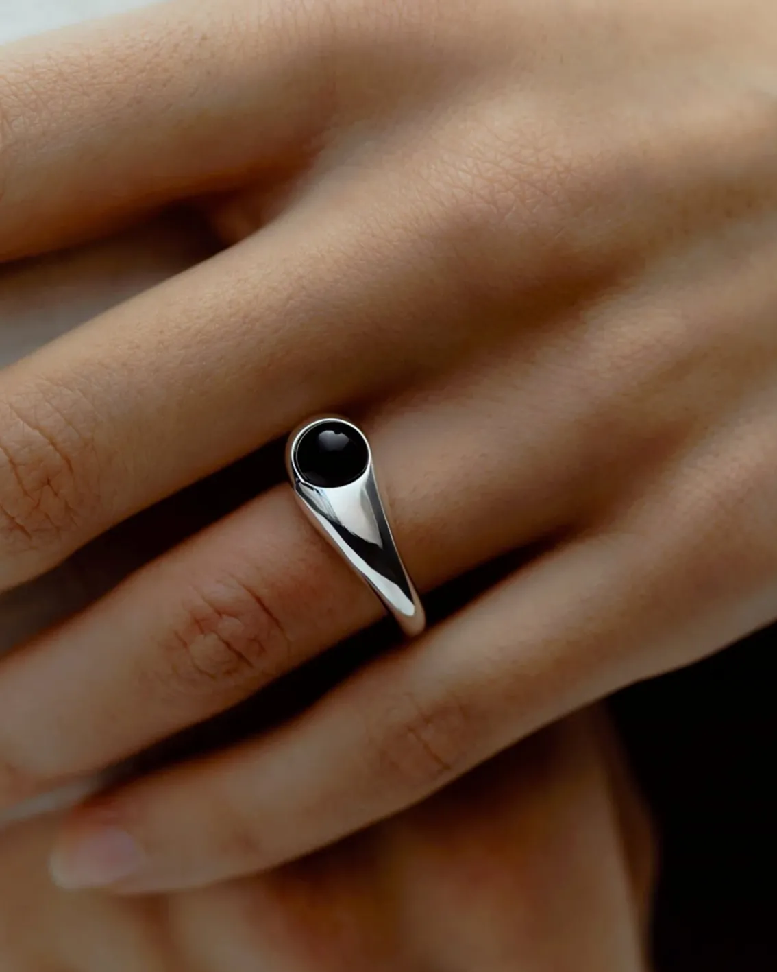Ragbag Dualism Black Onyx Ring Silver