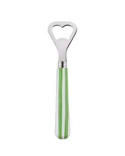 Sabre Paris White Stripe Bottle Opener Garden Green