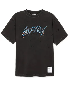 Satisfy Mothtech T-Shirt Aged Black/Blue Logo