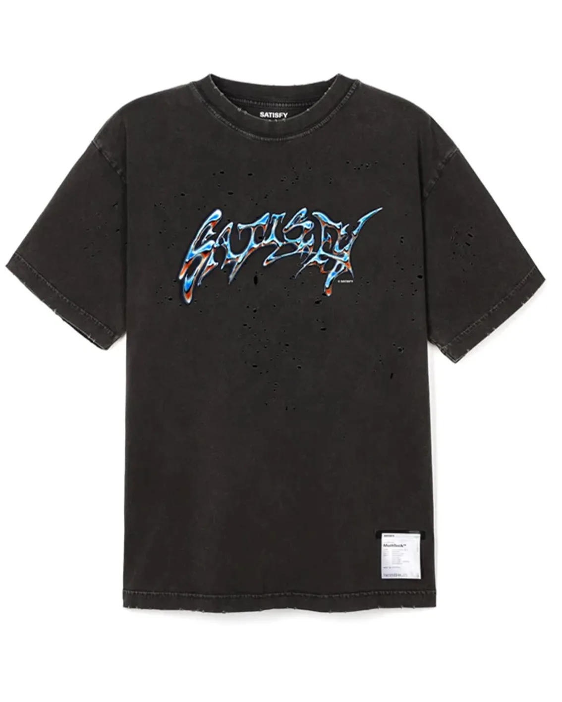 Satisfy Mothtech T-Shirt Aged Black/Blue Logo