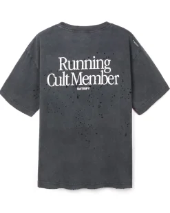 Satisfy Mothtech T-Shirt Running Cult Member Aged Black