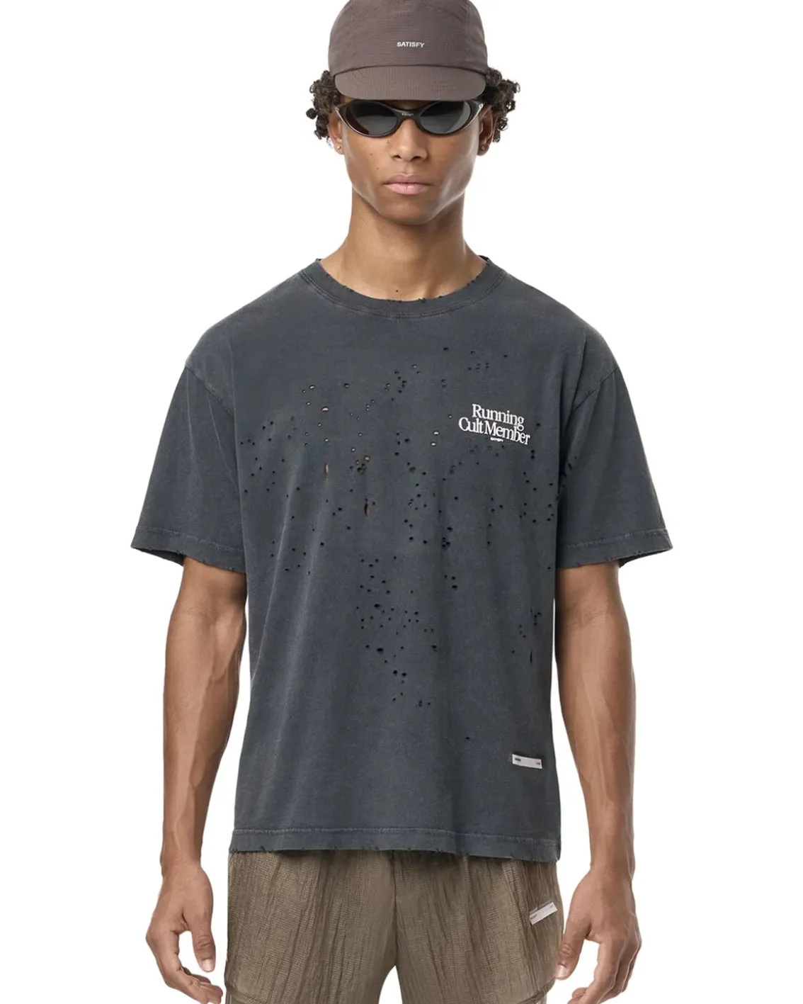 Satisfy Mothtech T-Shirt Running Cult Member Aged Black