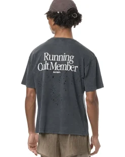 Satisfy Mothtech T-Shirt Running Cult Member Aged Black