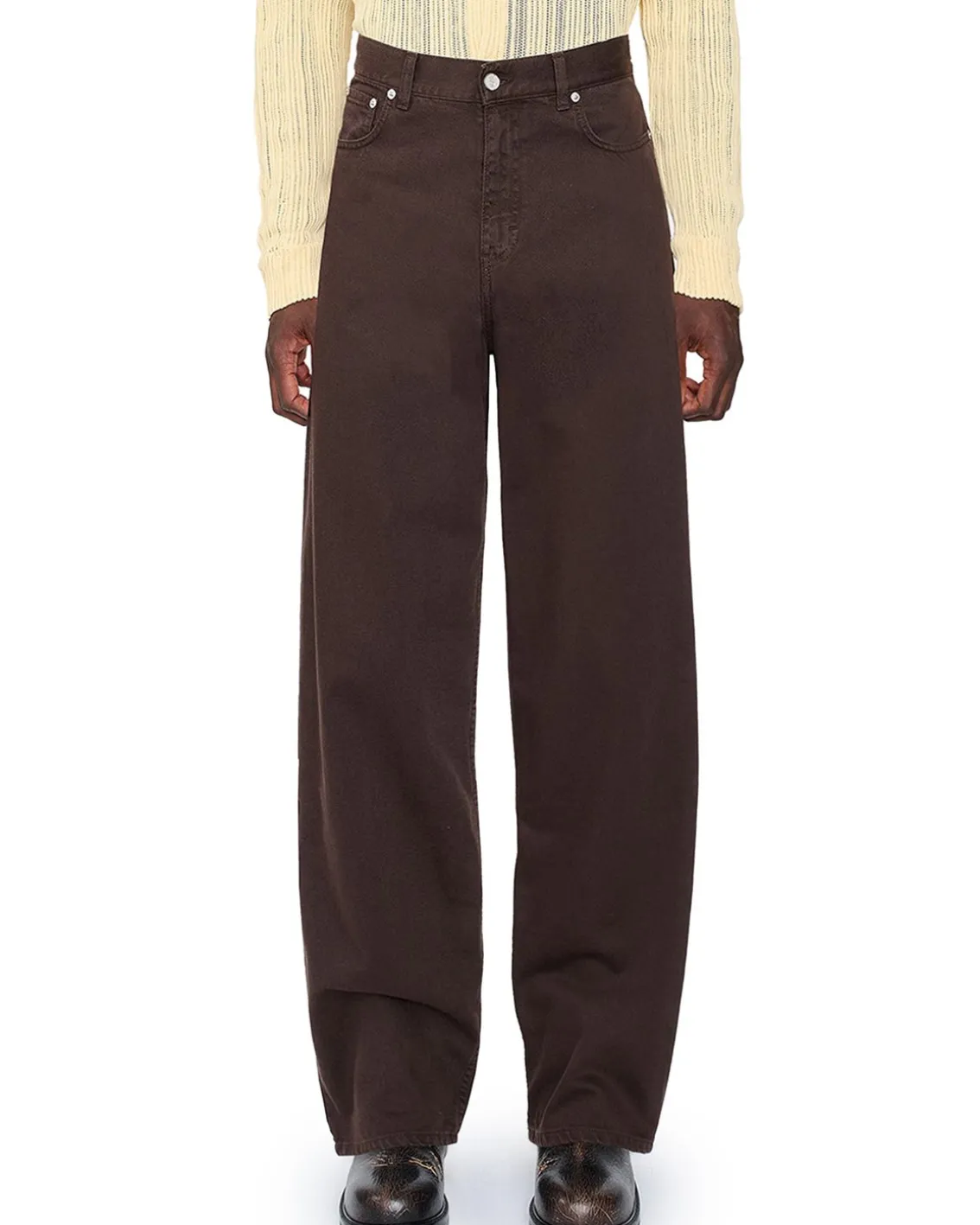 Séfr Wide Cut Jeans Washed Brown