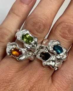 Simuero Ola Ring Orange Silver