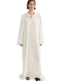 Skall Studio Camellia Hood Dress Light Cream
