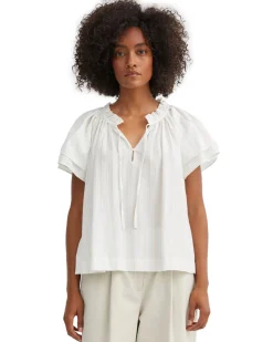 Skall Studio Grace Blouse White/Yellow Dobby Stripe