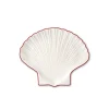 Small Plate Shell Line White/Red