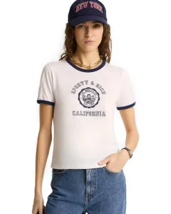 Sporty & Rich California Emblem Ringer Tee White