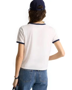 Sporty & Rich California Emblem Ringer Tee White