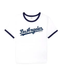 Sporty & Rich Dodgers Ringer Tee White/dark navy