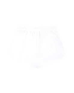 Sporty & Rich Serif Logo Embroidered Roller Shorts White
