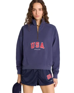 Sporty & Rich Usa Quarter Zip Navy