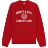 Sporty & Rich Varsity Crest Crewneck Ruby
