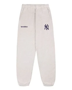 Sporty & Rich Yankees Serif Sweatpants Heather Gray