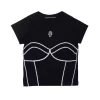 Stockholm Surfboard Club Fitted Lace Print T-Shirt Black