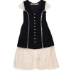 Stockholm Surfboard Club Suzy Laced Denim Dress Black