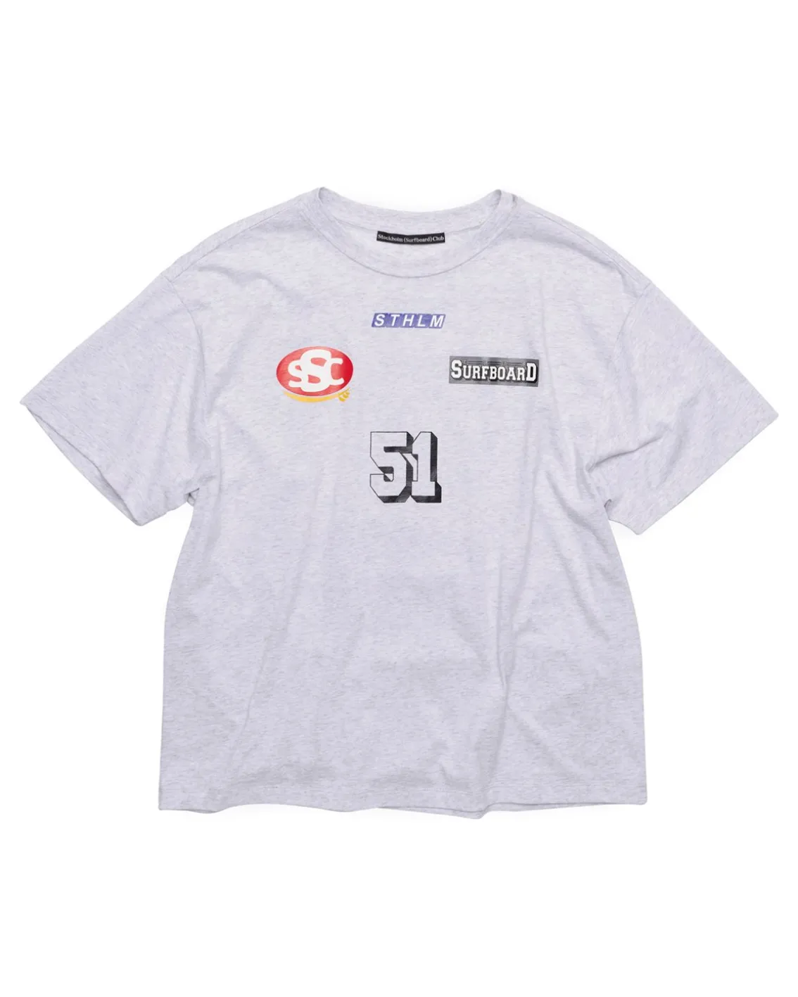 Stockholm Surfboard Club Box T-Shirt Sponsor Grey Melange