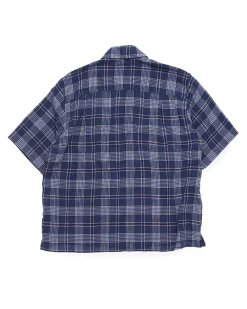 Stockholm Surfboard Club Jerry Short Sleeve Shirt Blue Check