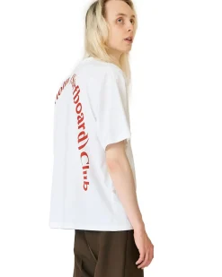 Stockholm Surfboard Club Regular Back Logo T-Shirt White/Red