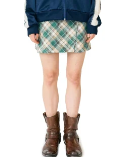 Stockholm Surfboard Club Wrap Skirt Green Check