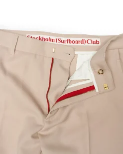 Stockholm Surfboard Club Sune Tailored Bootcut Trousers Beige