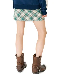Stockholm Surfboard Club Wrap Skirt Green Check