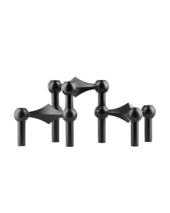 STOFF Nagel Candle Holder Set Of 3 Black
