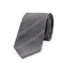 Stripe Silk Tie Dark Grey/White/Blue