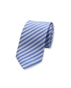 Stripe Silk Tie Light Blue/White/Black