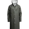 Stutterheim Stockholm Long Raincoat Green