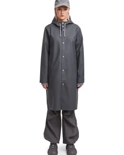 Stutterheim Stockholm Long Raincoat Charcoal