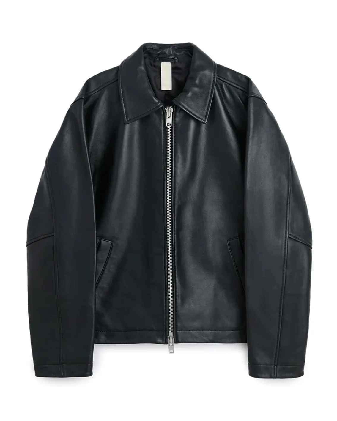 Sunflower Short Leather Jacket Black