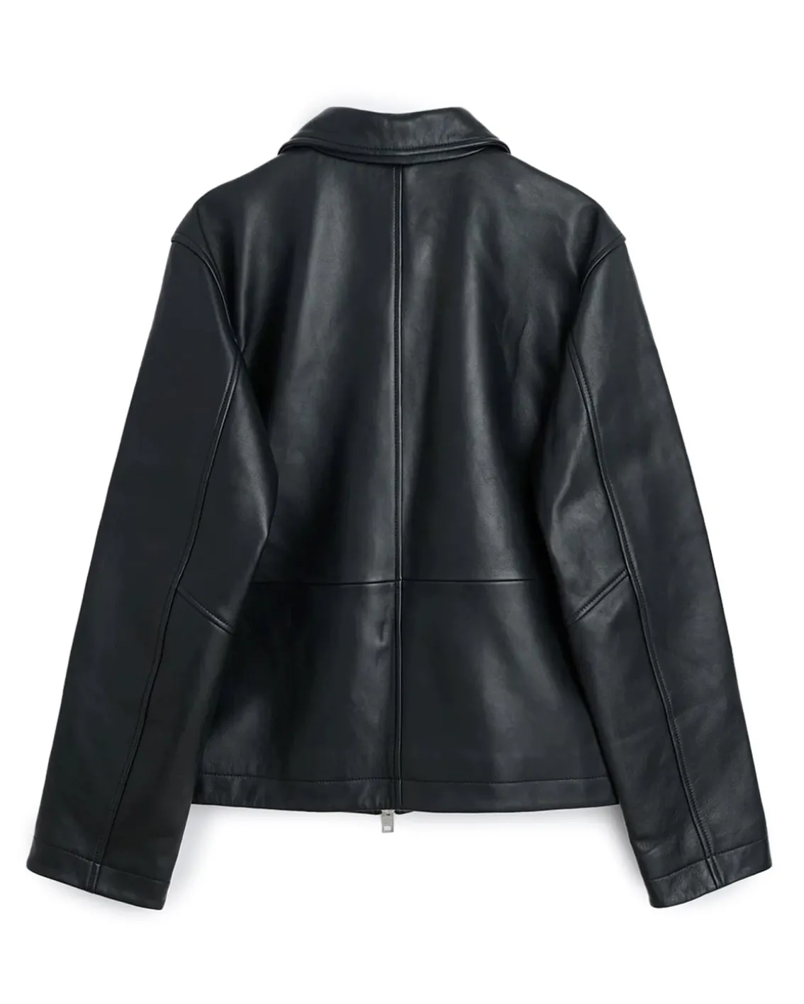 Sunflower Short Leather Jacket Black