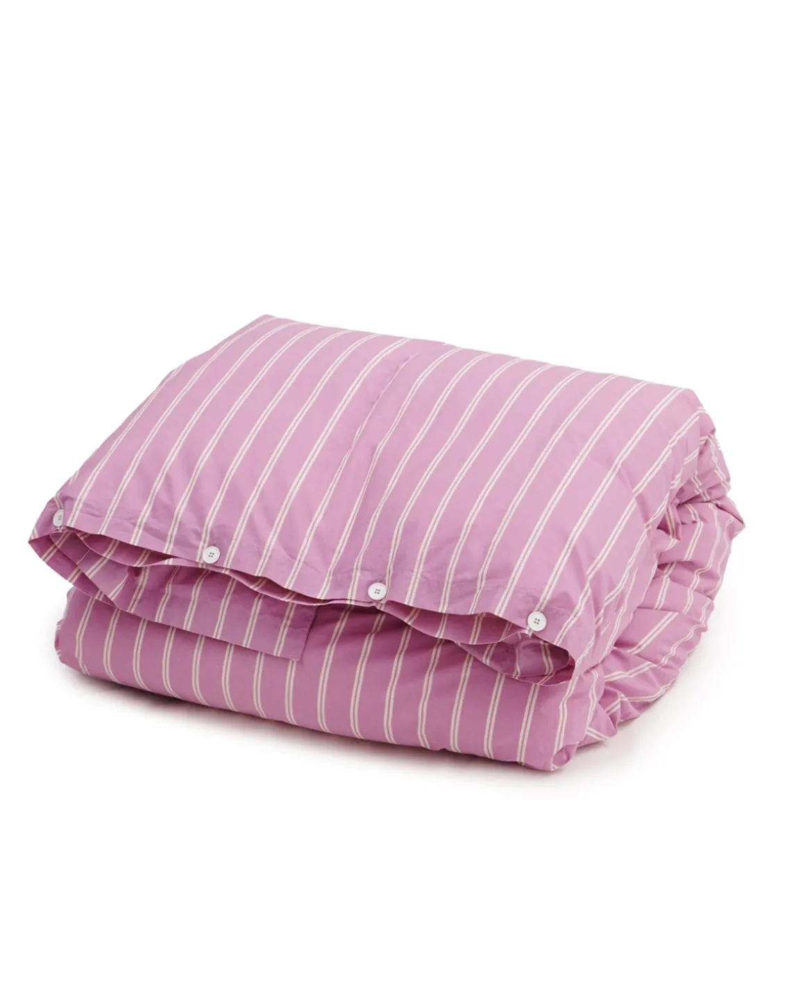 Tekla Percale Duvet Cover Mallow Pink Stripes