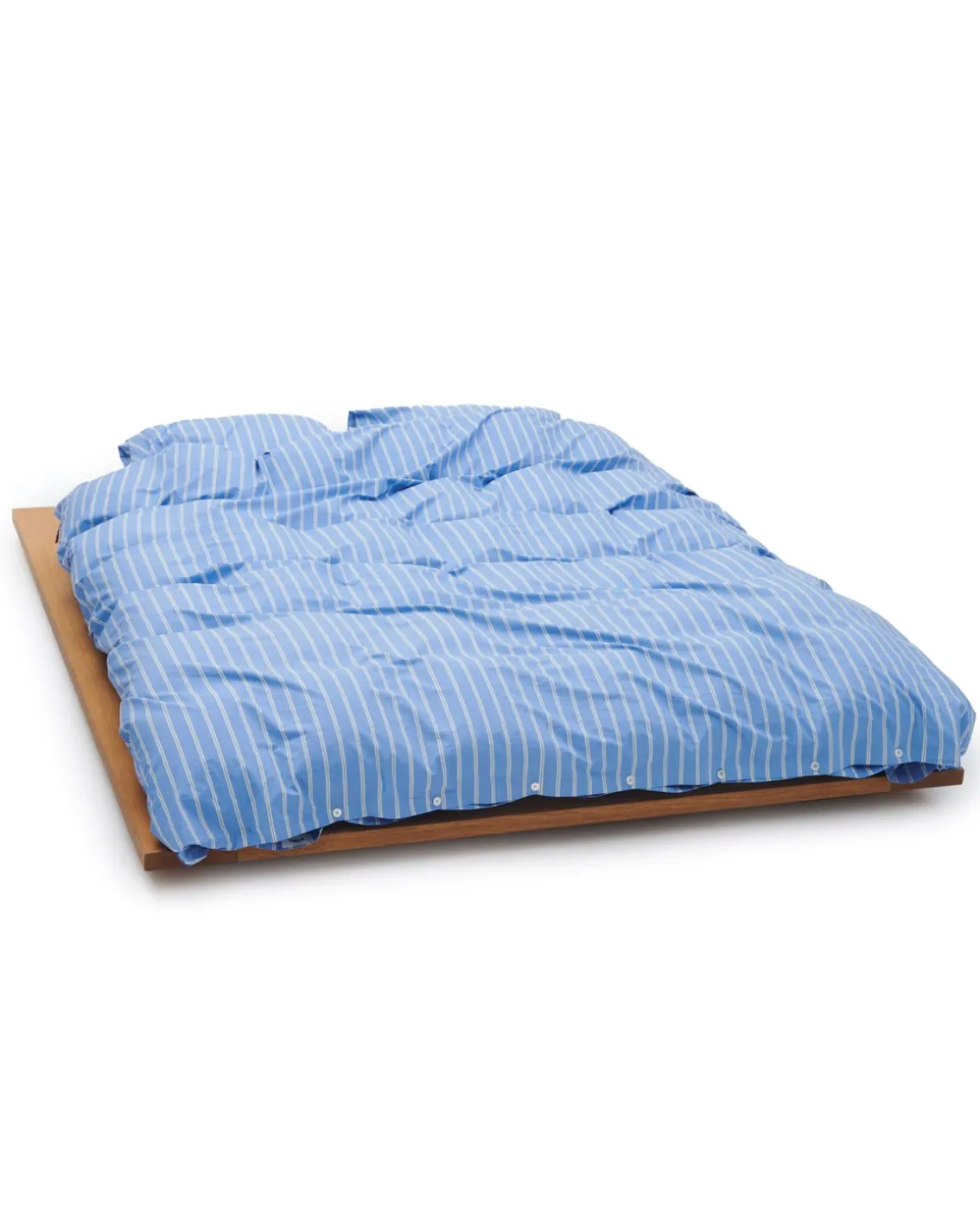 Tekla Percale Duvet Cover Island Blue Stripes