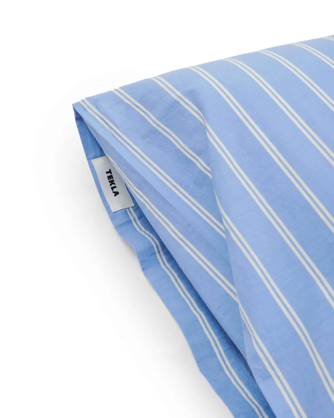 Tekla Percale Pillow Sham Island Blue Stripes