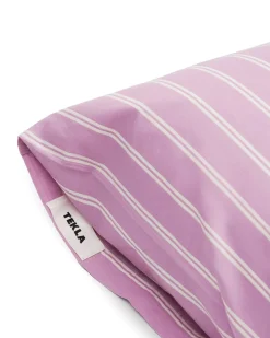 Tekla Percale Pillow Sham Mallow Pink Stripes