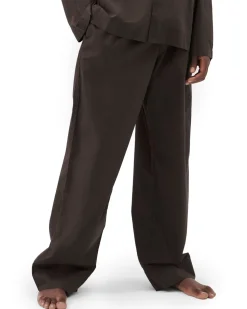 Tekla Poplin Pyjamas Pants Coffee