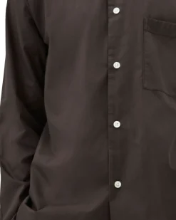 Tekla Poplin Pyjamas Shirt Coffee