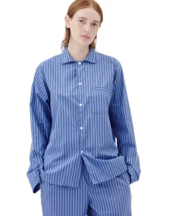 Tekla Poplin Pyjamas Shirt Boro Stripes