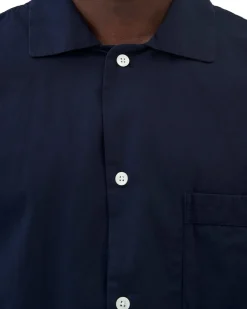 Tekla Poplin Pyjamas Shirt True Navy